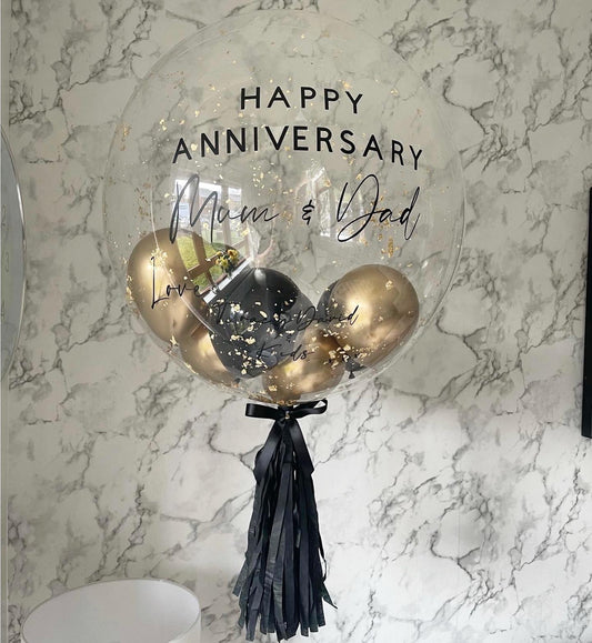 Personalised Large Bubble Balloon with tassle
